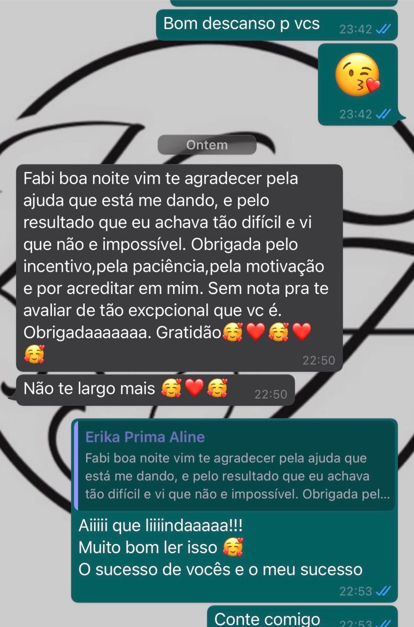 Feedback de aluno - personal trainer Fabi Felintro São Paulo